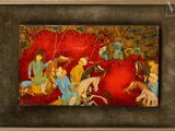 an image of a painting of a group of people riding horses