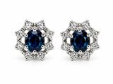 a pair of sapphire and diamond stud earrings