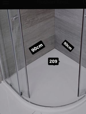 Lot de 2 receveur de douche en céramique d'angle de 90cm x 9…