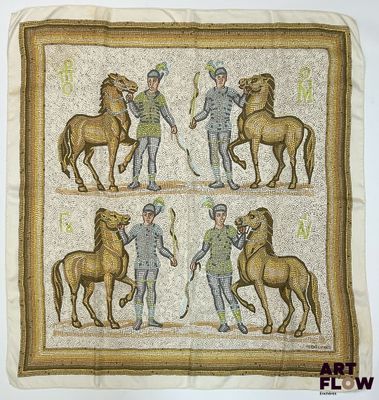 une photo d'une photo représentant un homme avec des chevaux