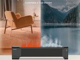 une publicité pour un système home cinéma portant la mention « chauffage et humidificateur Airmate en un »