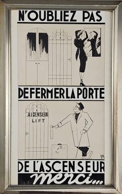 affiche encadrée représentant un homme en costume et une femme en robe