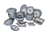 a picture of a collection of blue and white dishes