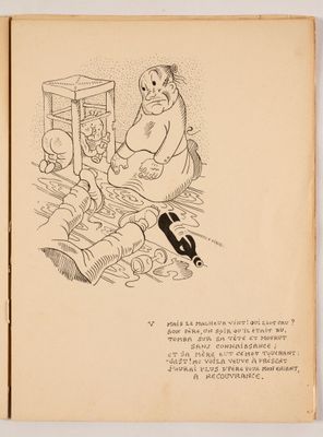 un vieux livre sur lequel figure le dessin d'un homme et d'un chat