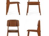 four different chairs are arranged in a row on a white surface