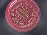 a close up of a wine bottle with a label on it