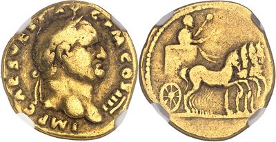 a gold coin with an image of a man on a horse