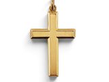 pendentif en forme de croix en or sur fond blanc