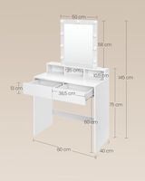 VASAGLE Coiffeuse avec Grand Miroir - NEUF à monter (photo 2)