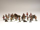 beaucoup de figurines sur une surface blanche