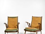 paire de fauteuils de salon danois du milieu du siècle, avec coussins rembourrés