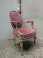 Fauteuil en bois sculpté et laqué, à dossier à médaillon - S… (photo 2)