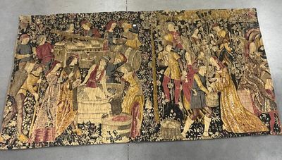 une image représentant une tapisserie sur laquelle figure un groupe de personnes