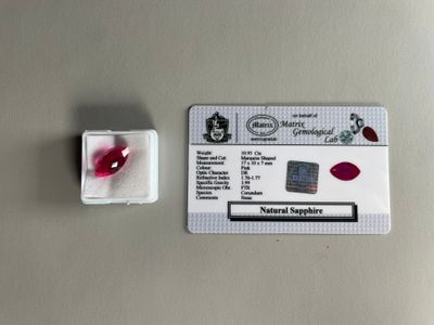 a picture of a diamond and a card on a table