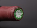 a close up of a bottle of wine with a label on it