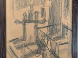 dessin représentant une table et des chaises dans une pièce