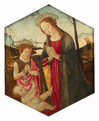 an image of a painting of a woman holding a baby