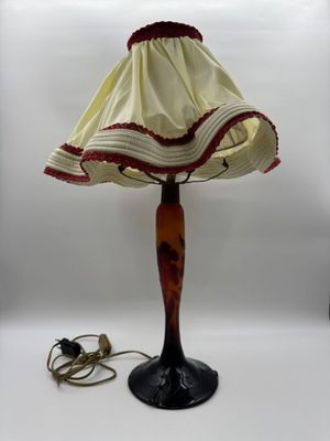 DAUM Vase soliflore monté en lampe à décor d'orchidées sauva… - Photo 1