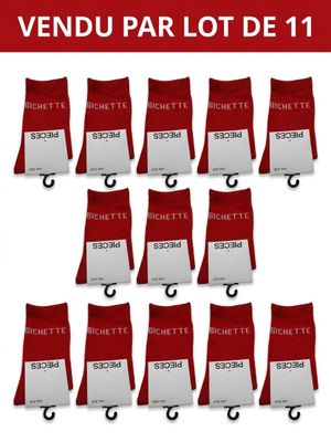 lot de 12 paires de chaussettes de sport pour homme, rouges et blanches