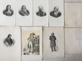 several old black and white photographs of men and women