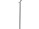 un lampadaire noir et blanc muni d'un abat-jour blanc