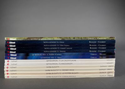 a stack of books sitting on top of a table next to each other