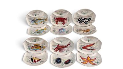 neuf assiettes ornées de motifs différents, posées sur un fond blanc