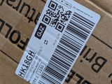 a box with a barcode on it sitting on a table