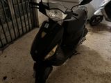 a motorcycle that is parked in a garage