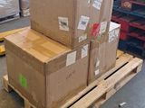 a stack of boxes sitting on a pallet in a warehouse