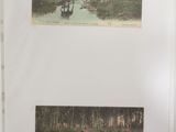 two pictures of people riding horses in the water