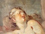 an image of a painting of a woman laying on a bed
