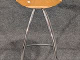 an image of a stool with a wooden seat