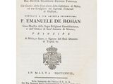 an old book with a black and white image of a coat of arms