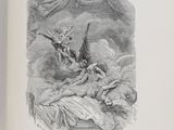 un vieux livre sur lequel figure le dessin d'un dragon et d'une femme allongée sur un lit
