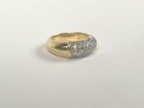 an image of a gold and diamond ring on a white surface