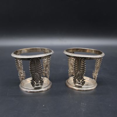 pair of antique silver plated candlesticks