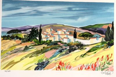 POIRIER. Ray POIRIER (1938) Paysage Lithographie polychrome …