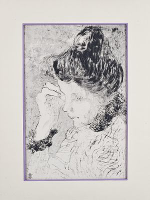 l'image d'un dessin en noir et blanc représentant le visage d'une femme