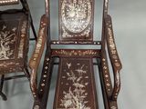pair of antique chinese chairs with matching table and stools