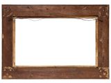 an old wooden picture frame with a white background