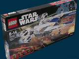 une boîte de sets Lego Star Wars sur fond bleu