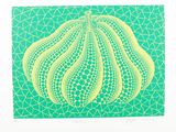 an image of a green and yellow print of a pear