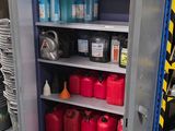 an image of a metal storage cabinet in a garage