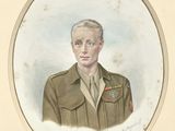 portrait d'un homme en uniforme militaire dans un cercle blanc