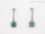 an image of a pair of emerald and diamond earrings