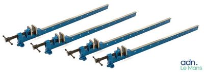 four clamps with a couple of jaws on each side of them