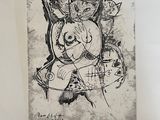 a picture of a drawing of a cat and a dog