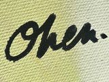 a close up picture of a black and white picture of the word oh