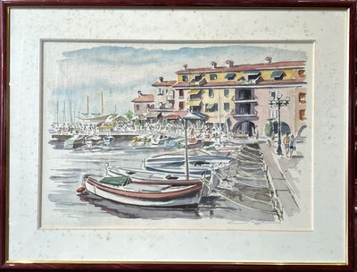 Albert JAFFRE (XXe). Sanary. Aquarelle.